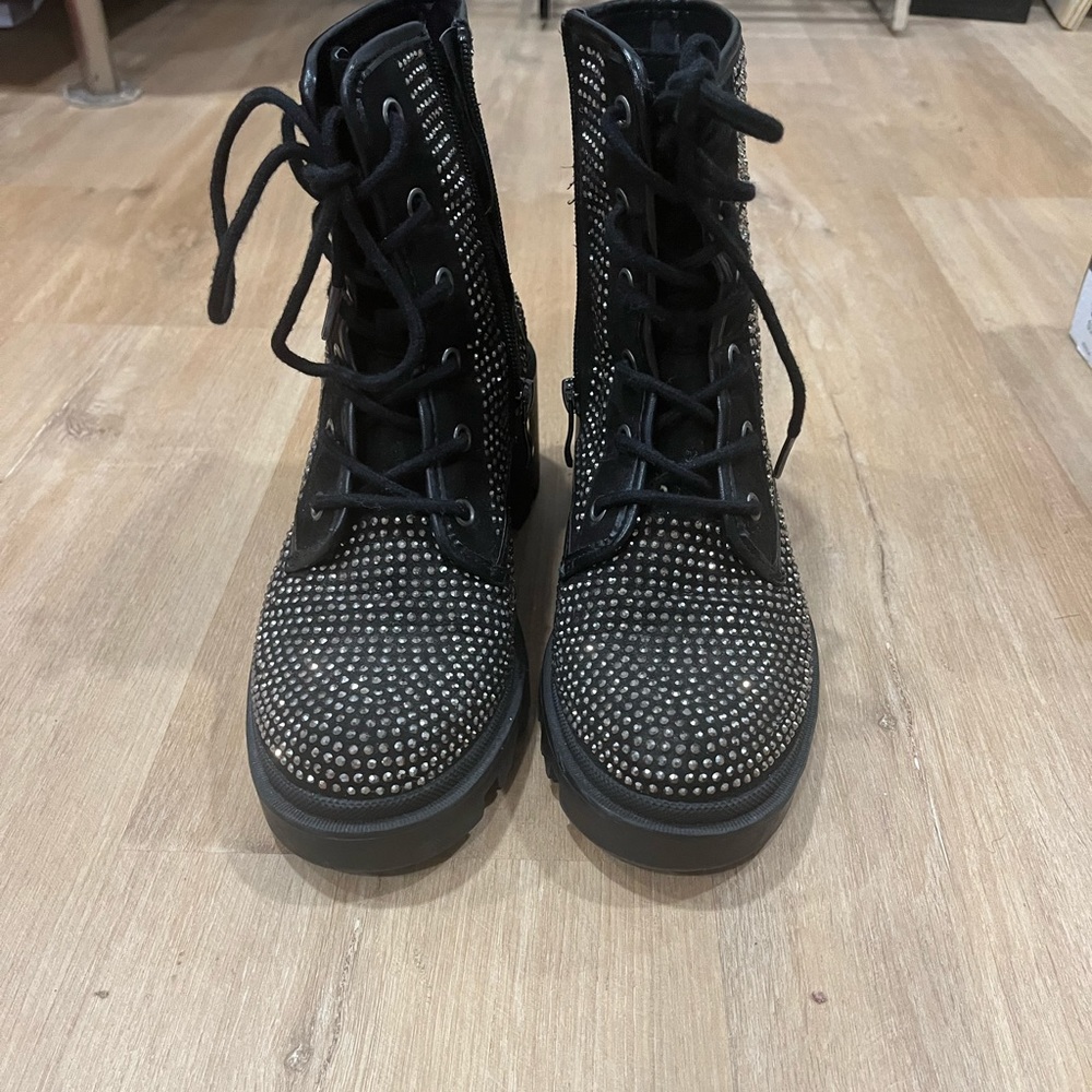 Combat bling boots